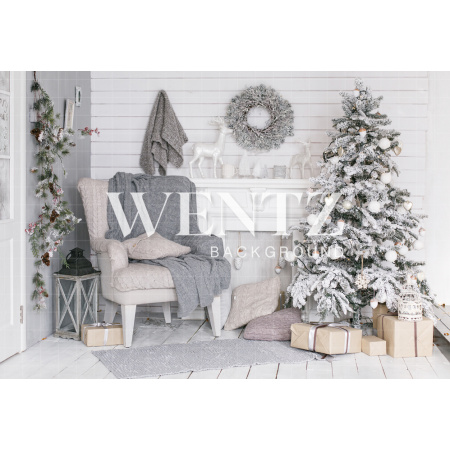 Fabric Photography Background Christmas Room / Backdrop 796