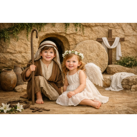 Fabric Photography Background Easter Grotto / Backdrop 8023