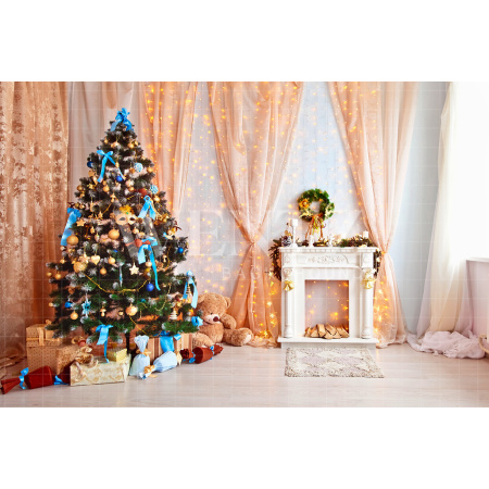 Fabric Photography Background Christmas Room / Backdrop 820