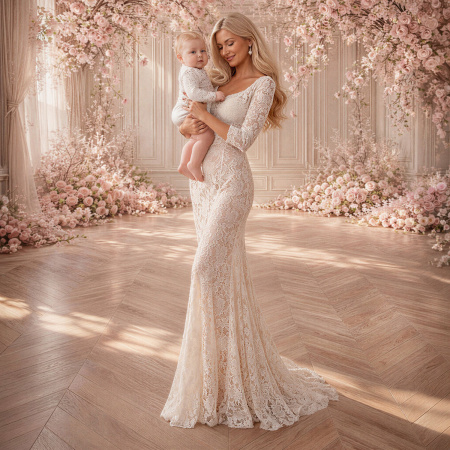 Fabric Photography Background Mother's Day Floral / Backdrop 8246