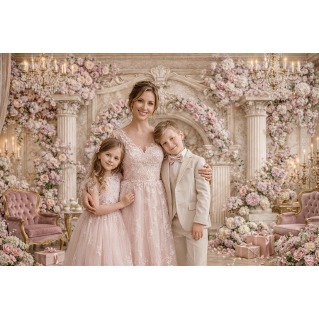 Fabric Photography Background Mother's Day Floral / Backdrop 8248