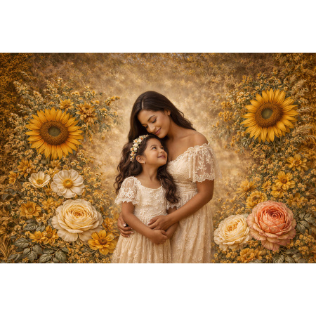 Fabric Photography Background Mother's Day Floral / Backdrop 8250