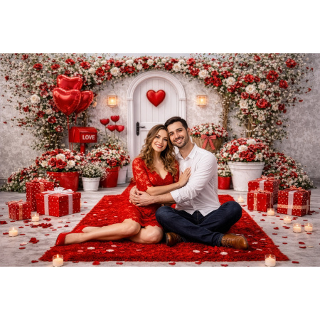 Fabric Photography Background Valentine's Day Romantic Facade / Backdrop 8314