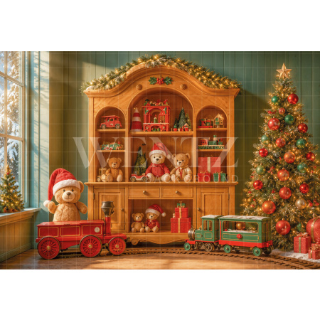 Fabric Photography Background Christmas Toys / Backdrop 8557