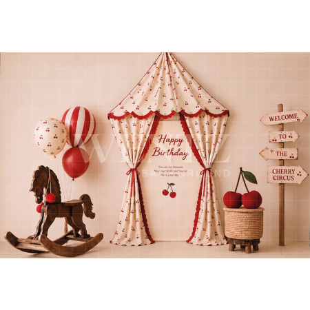 Fabric Photography Background Cherry Cake Smash / Backdrop 8712