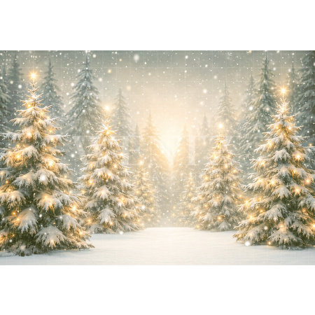 Fabric Photography Background Christmas Forest / Backdrop 8854