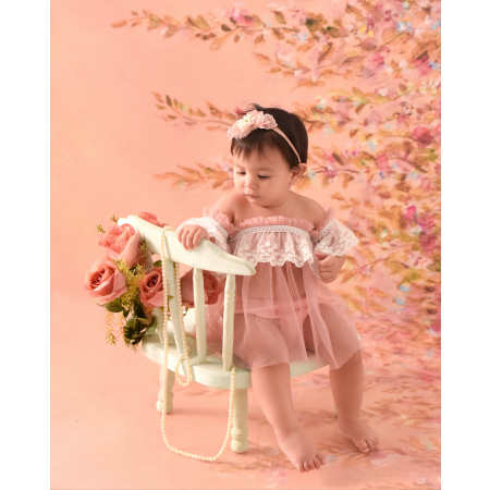 Fabric Photography Background Floral Hand Painted / Backdrop CW005