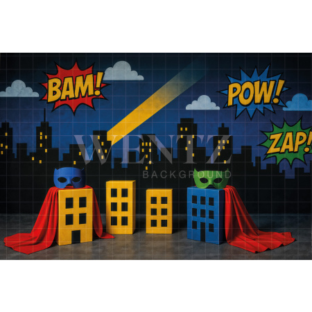 Fabric Photography Background Super Hero / Backdrop 7707