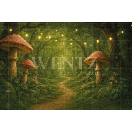 Fabric Photography Background Mushroom Forest / Backdrop 7708