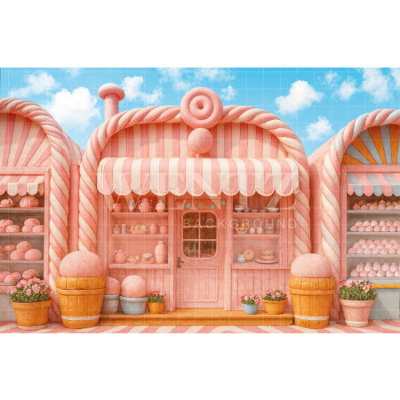 Fabric Photography Background Children's Day Candy Store / Backdrop 7806