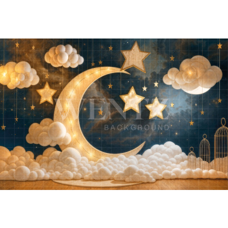 Fabric Photography Background Children's Day Moon / Backdrop 7813