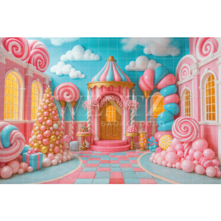 Fabric Photography Background Children's Day Candy Store / Backdrop 7716