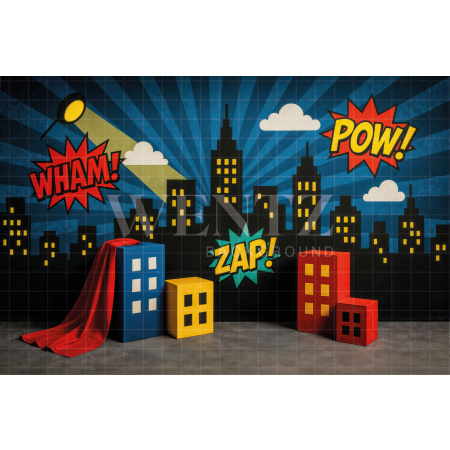 Fabric Photography Background Superhero Children's Day / Backdrop 7718