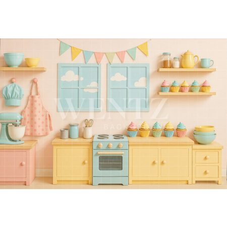 Fabric Photography Background Children's Day Kitchen / Backdrop 7719