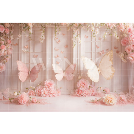 Fabric Photography Background Set Children's with Butterfly / Backdrop 7745