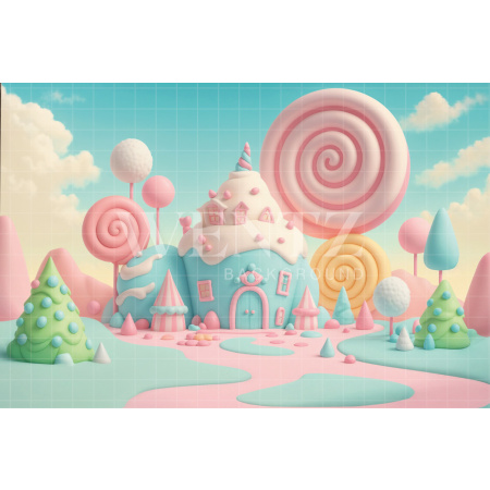 Fabric Photography Background Children's Day Candy Store / Backdrop 7760