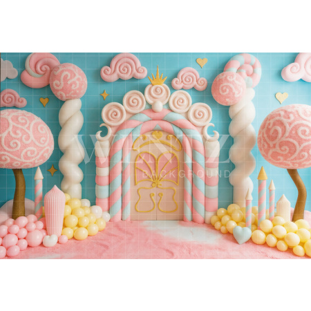 Fabric Photography Background Children's Day Candy Store / Backdrop 7755