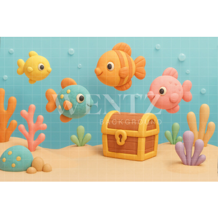 Fabric Photography Background Children’s Day Under the Sea / Backdrop 7784