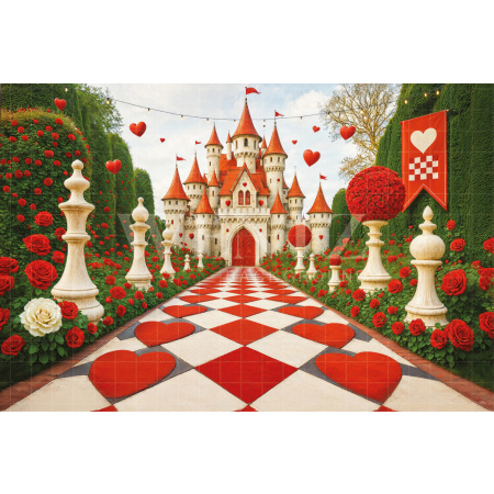 Fabric Photography Background Children's Day Castle  / Backdrop 7764
