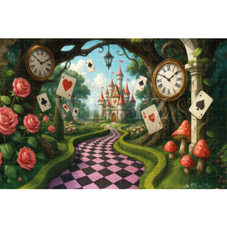 Fabric Photography Background Children's Day Castle  / Backdrop 7773