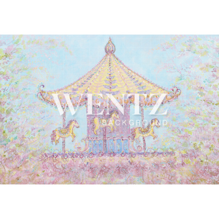 Fabric Photography Background Carousel Hand Painted / Backdrop CW002