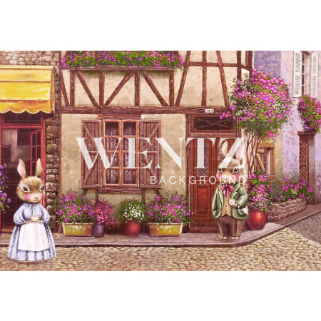 Fabric Photography Background Easter Village / Backdrop CW106