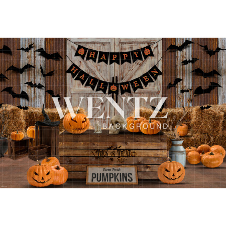 Fabric Photography Background Halloween Pumpkin Farm / Backdrop CW158
