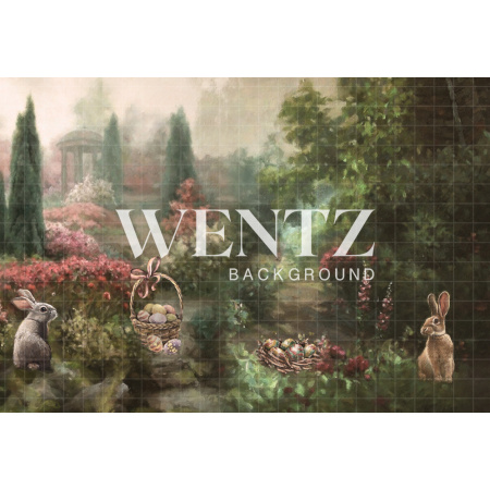 Fabric Photography Background Easter Forest and Bunnies / Backdrop CW56