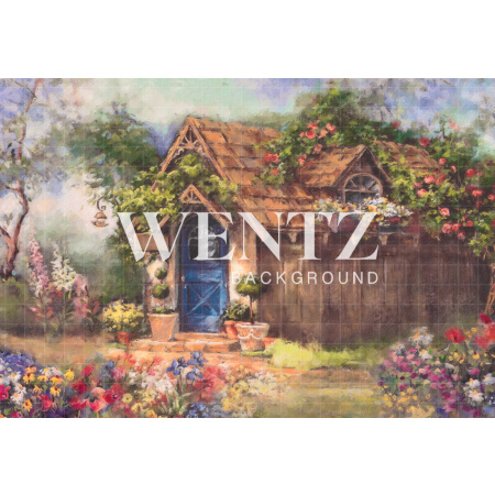 Fabric Photography Background Easter House / Backdrop CW92