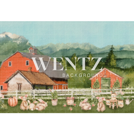 Fabric Photography Background Easter Farm / Backdrop CW94