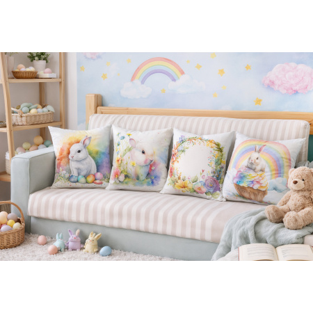 Pillow Case Easter with Rabbit - 45 x 45 / WA46