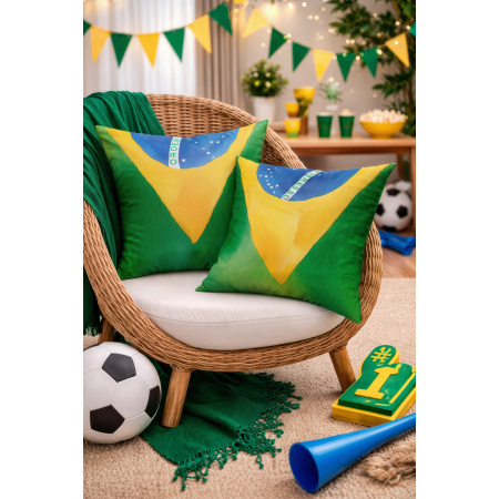 Pillow Case Soccer World Cup Brazil Flag - 45 x 45 / WA40