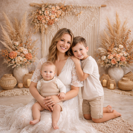 Fabric Photography Background Mother's Day Boho Wall with Macramé / Backdrop 8162