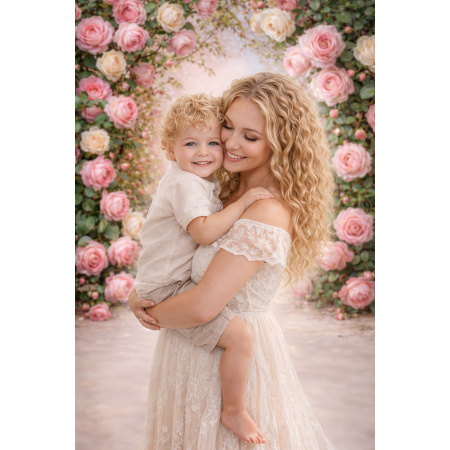 Fabric Photography Background Mother's Day Floral / Backdrop 8172