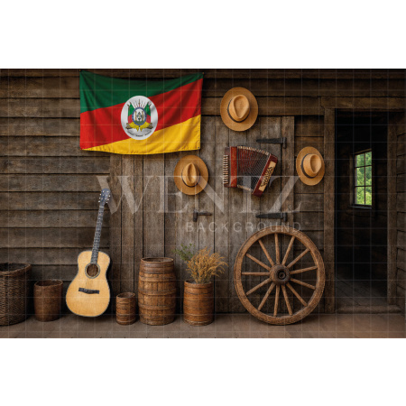 Fabric Photography Background Barn / Backdrop 7674