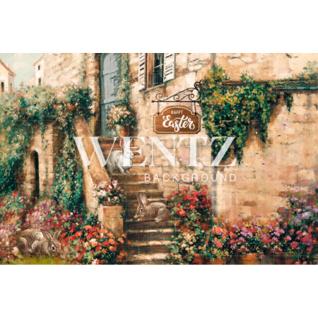 Fabric Photography Background Easter Village / Backdrop CW52