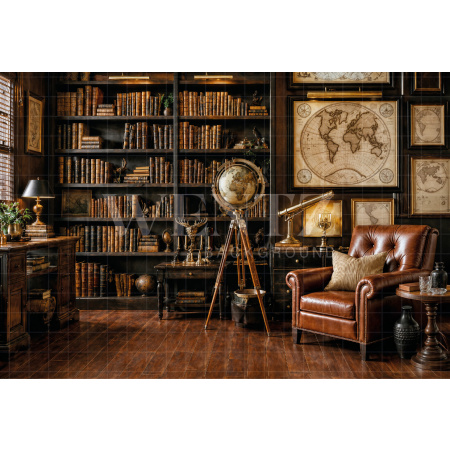 Fabric Photography Background Father's Day Library / Backdrop 8378