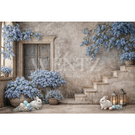Fabric Photography Background Easter Rabbit House / Backdrop 8058