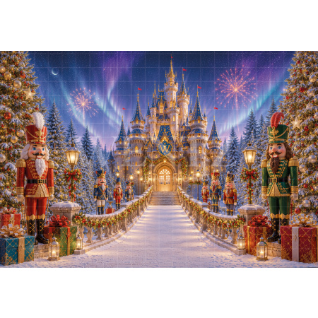 Fabric Photography Background Christmas Castle / Backdrop 8572