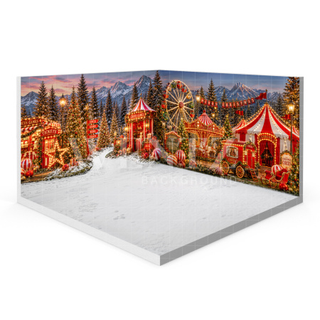 Fabric Photography Background Christmas Circus Set 3D / WTZ202