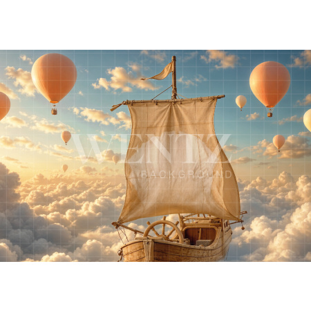 Fabric Photography Background Children's Day Boat Trip / Backdrop 8582