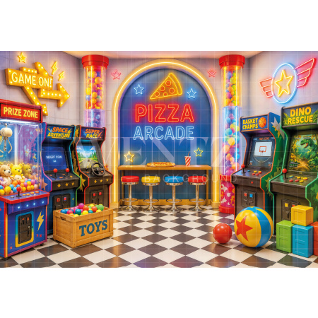 Fabric Photography Background Arcade Children's Day / Backdrop 8634