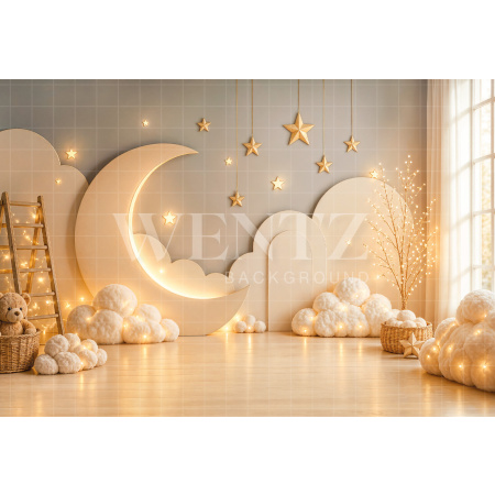 Fabric Photography Background Children's Day Moon / Backdrop 8636