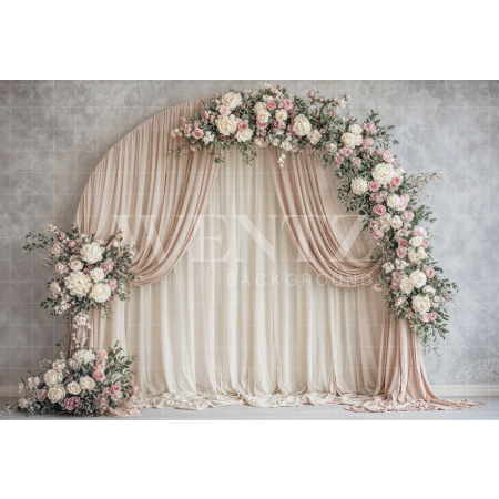 Fabric Photography Background Mother's Day Floral Arch / Backdrop 8147