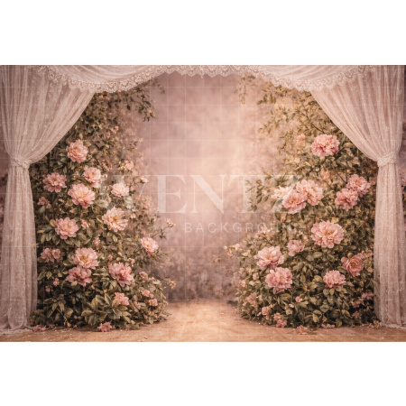 Fabric Photography Background Mother's Day Floral / Backdrop 8157