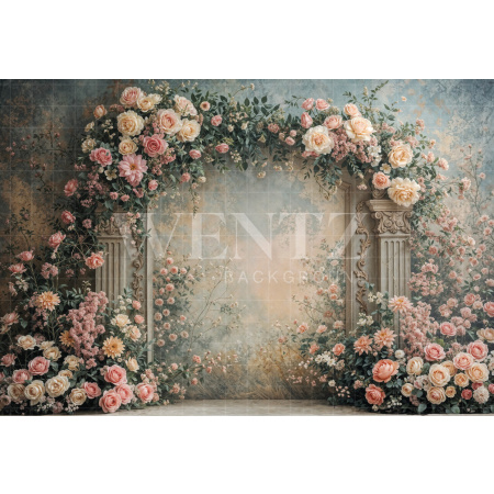Fabric Photography Background Mother's Day Floral Arch / Backdrop 8119
