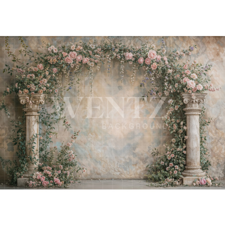 Fabric Photography Background Mother's Day Floral Arch / Backdrop 8124