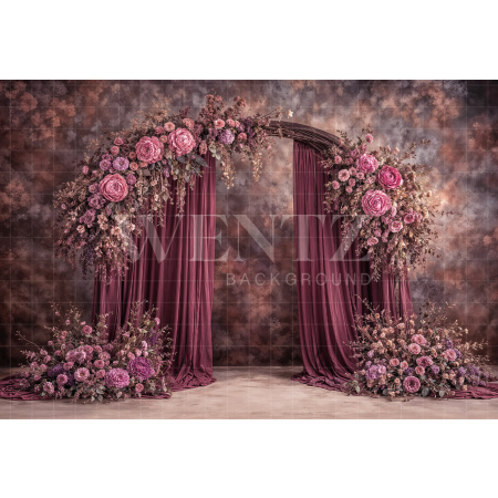 Fabric Photography Background Mother's Day Floral Arch / Backdrop 8156