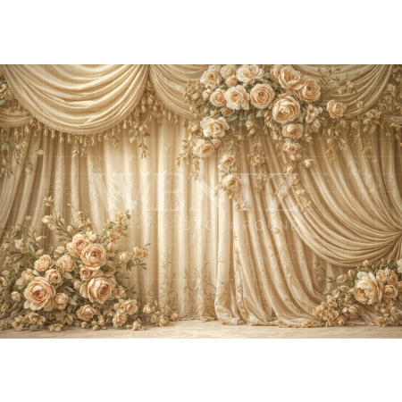 Fabric Photography Background Mother's Day Floral / Backdrop 8131