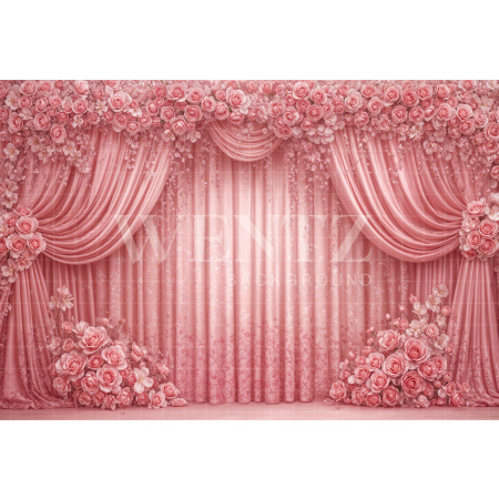 Fabric Photography Background Mother's Day Floral / Backdrop 8144